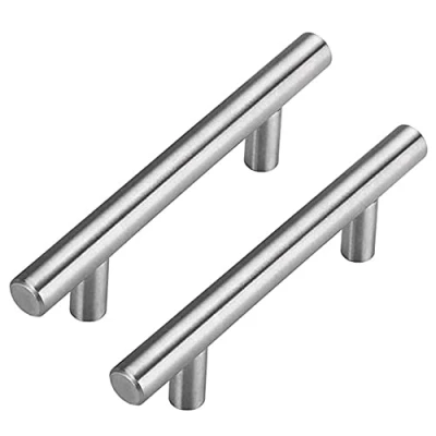 Immagine di goldenwarm 1 Pezzi Maniglie per Mobili da Cucina 160mm Acciaio Inox Armadio Argento LS201BSS160 Cassetti T Barra Bambini Bagno