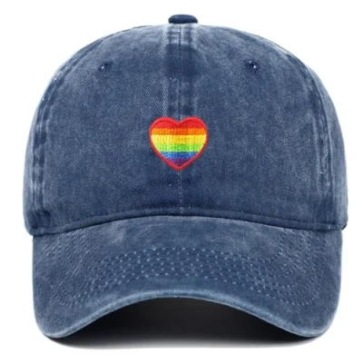 Immagine di TRIXES Cappellino Arcobaleno in Denim Blu Cappello Effetto Perfetto per LGBTQIA2s+ Mostra Supporto e diversità, Blu, 1 2