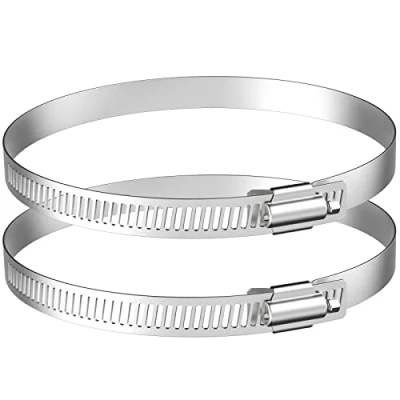 Immagine di HG Power 2 pezzi Fascette Stringitubo 150 mm Acciaio Inox Morsetto per Tubo Flessibile Regolabile Diametro di 141 165 Tubi Ingresso e Uscita Delle Lavatrici, Ventilazione