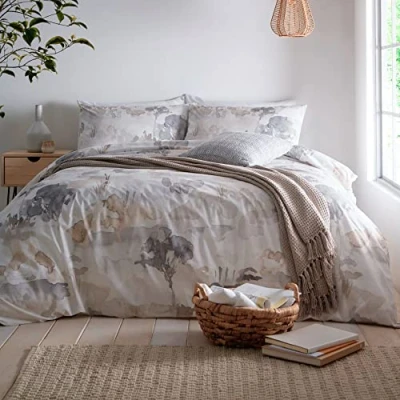 Immagine di Appletree Loft Edale Set copripiumino in 100% cotone, per letto king size lino