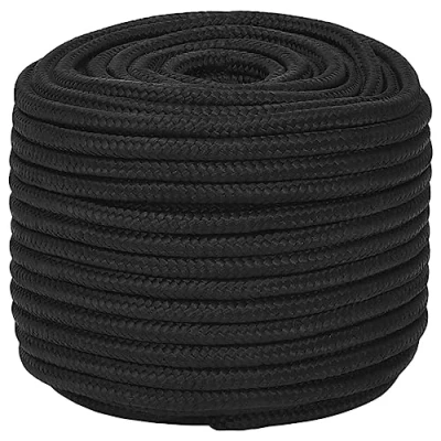 Immagine di vidaXL Corda per Barca Completamente Nera 14 mm 50 m in Polipropilene