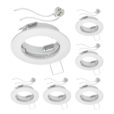 Immagine di ledscom.de 6 pezzi telaio da incasso a soffitto FERE bianco opaco (LED/alogeno/MR16/50mm) incl. presa GU5.3