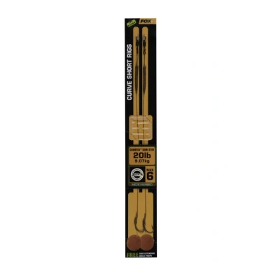 Immagine di Fox Edges Curve Short Camotex Semi Stiff Rig 20lb Maat 6 (2 pezzi) Karper onderlijnen