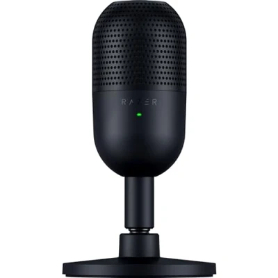 Immagine di Razer Seiren V3 Mini Micrófono USB ultracompacto (micrófono de condensador 14mm, patrón captación supercardioide, sensor Tap to Mute con indicador LED, amortiguador incorporado) Nero