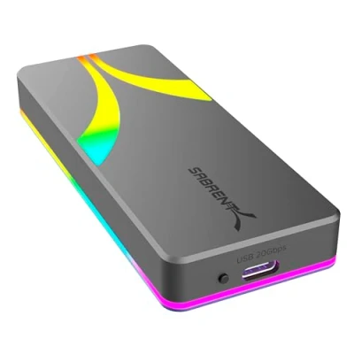 Immagine di Sabrent Case SSD Rocket RGB USB C 20Gbps M.2 SATA/NVMe (EC RGBG)