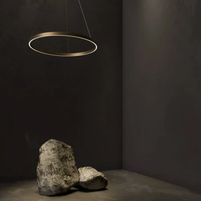 Immagine di Maytoni Lampada a sospensione LED Rim 1 luce color ottone Ø60cm 4000K