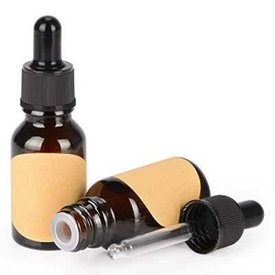 Immagine di stonylab 15 ml (0,5 oz) 2 Pack Flaconi Contagocce in Vetro, Marrone Flacone Vetro Vuoto con Affusolato, Tappo Interno e Etichetta per Oli Essenziali, Fragranze Aromaterapia