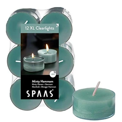 Immagine di Spaas 12 maxi lumini profumati in tazza trasparente trasparente, 8 ore