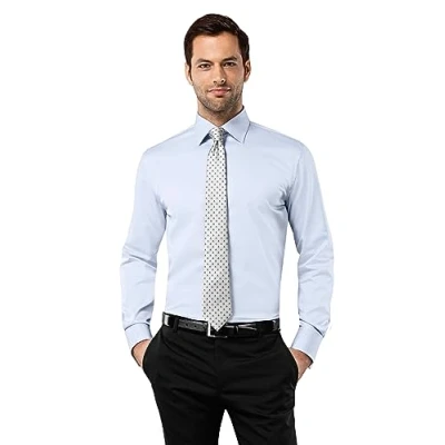 Immagine di Vincenzo Boretti Tailliert BÜGELFREI Umschlagmanschette Camicia, Uomo, Taglia: 39/40, Hellblau