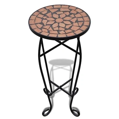 Immagine di vidaXL Tavolino Laterale Piante Design Mosaico Terracotta Supporto Espositore