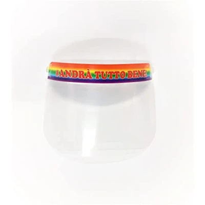 Immagine di TEMPO DI SALDI Visiera Protettiva Arcobaleno Integrale In Policarbonato Trasparente Regolabile