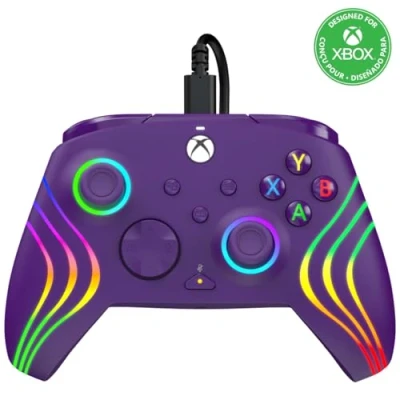 Immagine di PDP Xbox Controller con cavo Afterglow Wave Viola, Cablata, Viola