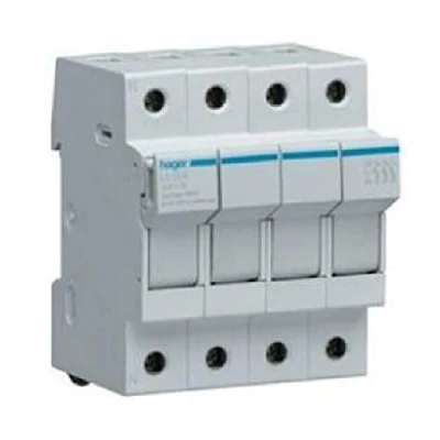 Immagine di HAGER BASE PER FUSIBILI CILINDRICI PORTAFUSIBILE UL 10.3X38 3P + N 4MODULI LU504