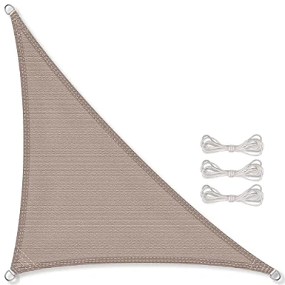 Immagine di CelinaSun tenda parasole a vela giardino balcone HDPE polietilene traspirante triangolo 3 x 4,25 m grigio talpa