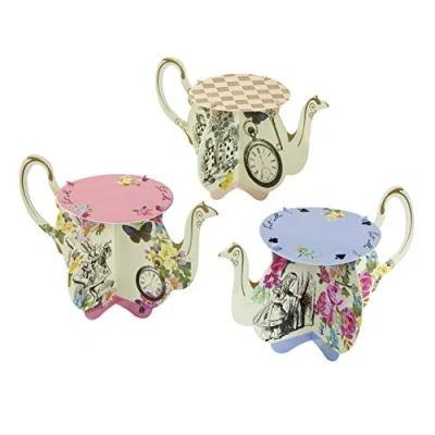 Immagine di Talking Tables Truly Alice Supporti per teiera e Cupcake Un Tea Party, Multicolore (Confezione da 6).