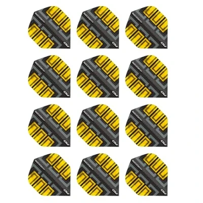 Immagine di RED DRAGON Hardcore Radical Black &amp; Yellow Blocks 4 set per confezione (12 freccette in totale)