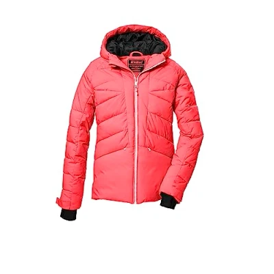 Immagine di killtec Ragazze Giacca trapuntata/giacca da sci con cappuccio e ghetta antineve KSW 116 GRLS SKI QLTD JCKT, coral pink, 176, 39652 000