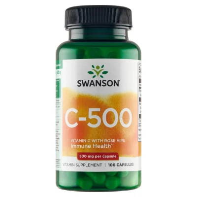 Immagine di Swanson C, vitamina C 500 mg con rosa canina, 100 capsule