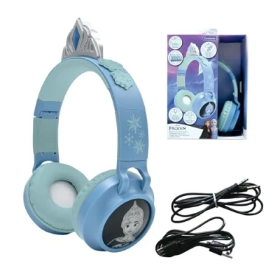 Immagine di Lexibook, Frozen, Cuffie 2 in 1 wireless e cablate con tiara, suono di alta qualità limitato a 85 dB, effetti luminosi, pieghevoli, regolabili, ricaricabili, HPBT015FZ