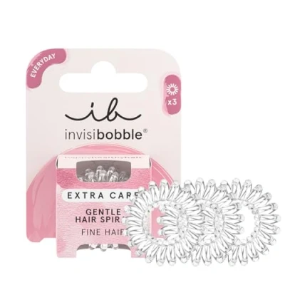 Immagine di Invisibobble Elastici per capelli Extra Care Crystal Clear x3 donna piccoli trasparenti che non lasciano il segno