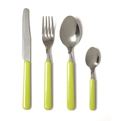 Immagine di Excelsa Fashion Servizio 24 Posate, Acciaio Inossidabile, Verde, 9x9x24 cm, unità