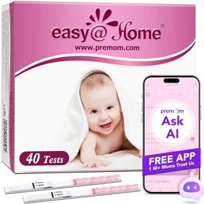 Immagine di Easy@Home 40 x Test di Gravidanza Precoce: Ultra Sensibile 10mIU/ml Pregnancy Altamente Accurato Rilevamento Rapido &amp; Risultato (40 HCG Test)