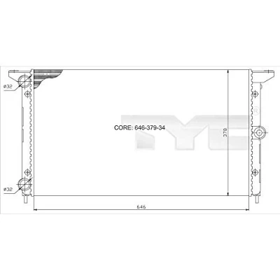 Immagine di TYC 737 0014 Radiatore motore 646 378 34 Cambio manuale Alette di raffreddamento montate meccanicamente VOLKSWAGEN: Sharan I, FORD: Galaxy Mk1 MPV