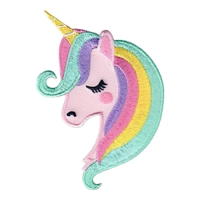 Immagine di PatchMommy Toppa Termoadesiva Unicorno Patch Ricamate per Ferro da Stiro o Cucire Toppe Adesive Vestiti, Applicazioni Tessuti Bambini