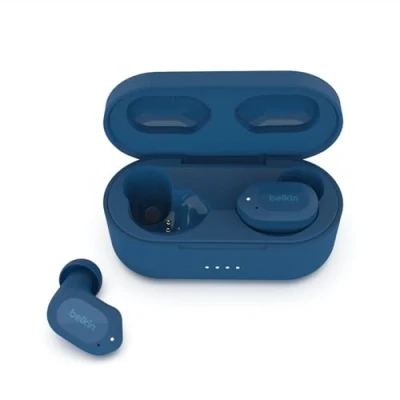 Immagine di Belkin SOUNDFORM Play Auricolari true wireless,Bluetooth 3 preselezioni dell’equalizzatore,Resistenti a sudore e schizzi IPX5,38 ore riproduzione,Per iPhone,Galaxy,Pixel,Blu,19 43&quot;,180,AUC005btBL
