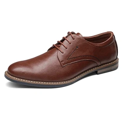 Immagine di Bruno Marc Scarpe Oxford Derby Stringate Uomo Vintage Elegante Basse Allacciare Eleganti da Sposa Marrone SBOX2215M E Dimensione 45 (EUR)