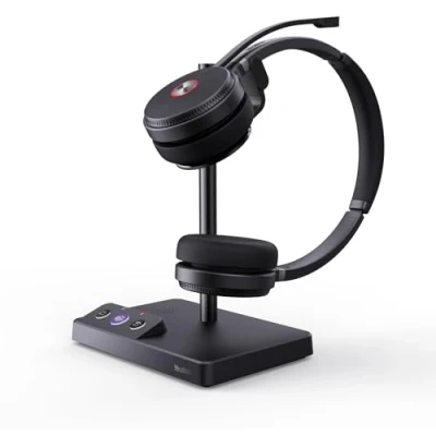 Immagine di Yealink WH62 Cuffie wireless DECT certificate, per telefono da tavolo e software computer, microfono con cancellazione del rumore, 14 ore di conversazione, portata 160 m, DT V2