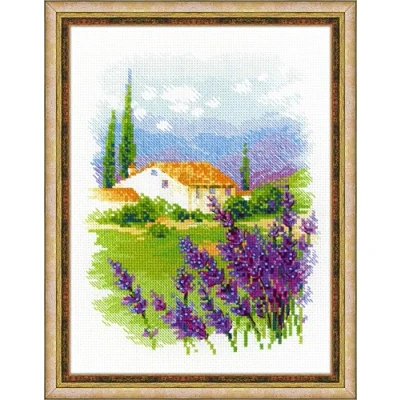 Immagine di Riolis Kreuzstich Set Bauernhof in der Provence, Zählmuster Kit per Punto Croce, Motivo: Fattoria nella Provenza, Cotone, Multicolore, 18.0 x 24.0 0.1 cm