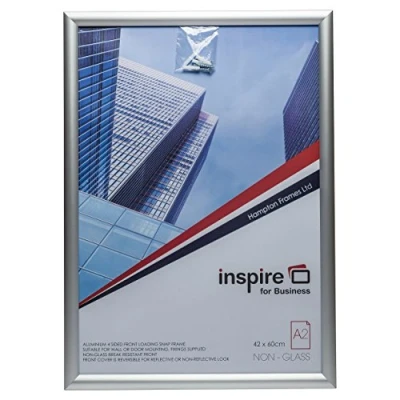 Immagine di Hampton Frames SNAP SNAPA2S Cornice portafoto A2, 42 x 59 cm, colore: Argento