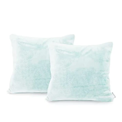 Immagine di DecoKing 2 federe da 45 x cm, in microfibra, con chiusura lampo, pile, colore azzurro