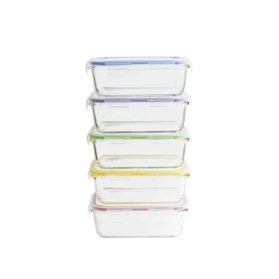 Immagine di Pebbly Set 5 contenitori da 850 ml in vetro