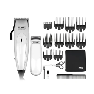 Immagine di WAHL Home Pro Deluxe Combo Taglia Capelli Elettrico con Filo e Leva di Regolazione 8 Pettini Guida, Kit rifinitore a Batteria, Forbici Pettine