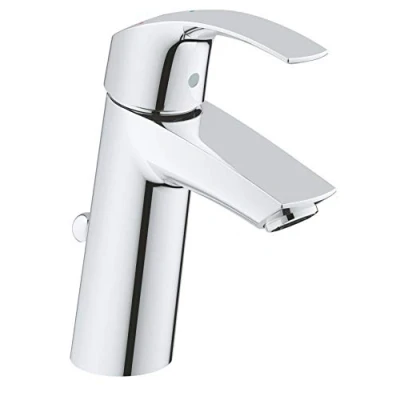 Immagine di GROHE Eurosmart New Es Miscelatore Monocomando per Lavabo A Risparmio Energetico, Altezza Media, Ecojoy, Cromo, M 2339310E