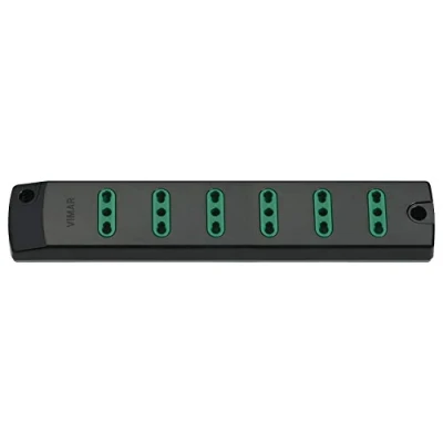Immagine di VIMAR FP00406 Presa mobile multipla 2P+T 16 A 250 V,con 6 uscite Bpresa SICURY standard italiano tipo P17/11, fornita senza cavo, nero