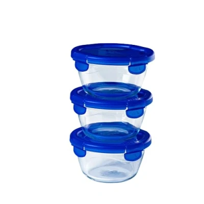 Immagine di Pyrex Cook &amp; Go Set di 3 Lunchbox stessa capacità (3 x 0,7L rotondo)