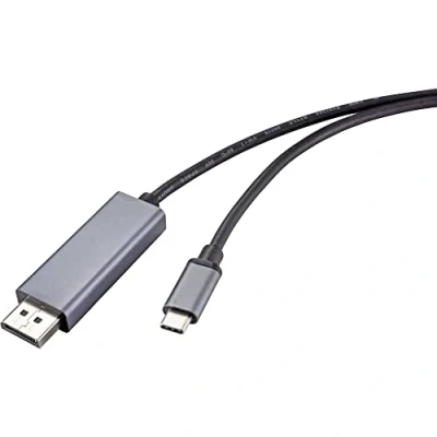 Immagine di Renkforce USB C® / DisplayPort Cavo Spina C®, 1.00 m Nero RF 4630696 guaina in PVC