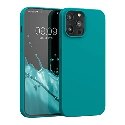 Immagine di kwmobile Custodia Compatibile con Apple iPhone 13 Pro Max Cover Back Case per Smartphone in Silicone TPU Protezione Gommata azzurro