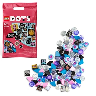 Immagine di LEGO 41803 DOTS Extra Serie 8 Brilla e Scintilla, Set per Creare Braccialetti, Gioielli Etichette Borse Fai da Te con Tessere Colorate