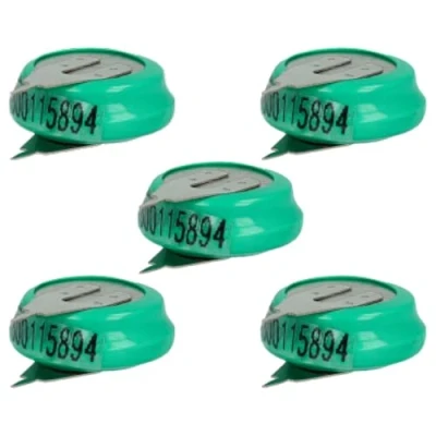 Immagine di vhbw 5x NiMH Batteria a bottone di ricambio 2 pin tipo 1/V80H 80mAh 1,2V compatibile con batterie modellismo, luci solari ecc.
