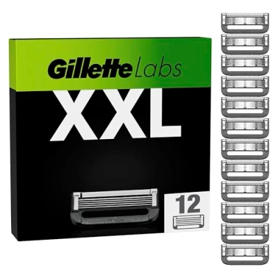 Immagine di Gillette Labs XXL LAMETTE da BARBA per RASOIO UOMO, 12 RICAMBI 5 Lame, Comfort e profondità, Compatibile con i Rasoi