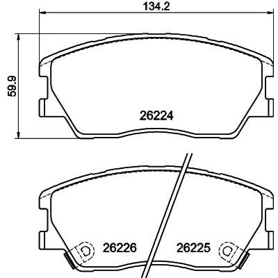 Immagine di HELLA 8DB 355 040 591 Kit pastiglie freno con segnalatore acustico usura accessori