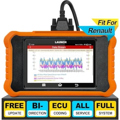 Immagine di LAUNCH X431 Elite V2.0 OBD2 Auto Diagnostica di Tutti i Sistemi per Renault, 50+ Funzione Ripristino, Oil Reset Bidirezionale Codifica ECU Battery Registration OBDII Scanner