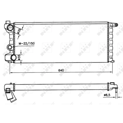Immagine di NRF 58742 Radiatore motore Alluminio 580 248 34 Alette di raffreddamento montate meccanicamente FIAT: Panda I Hatchback, LANCIA: Y10