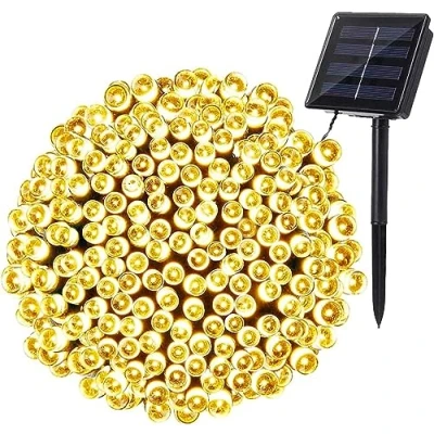 Immagine di Catena Luminosa Esterno Solare, BrizLabs 22M 200 LED Luci Natale da Esterni Impermeabile 8 Modalità Stringa Solari con Memoria per Giardino, Natale, Balcone, Patio, Bianco Caldo