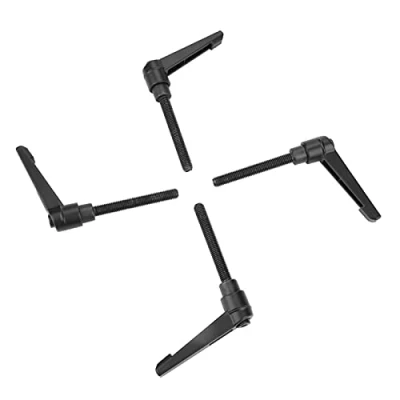 Immagine di 4pcs maniglia della leva di serraggio, maniglie regolabili macchina filettatura maschio in acciaio inossidabile M6, nero(32MM)