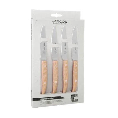 Immagine di Arcos Coltelli Tabola Set Coltello Bistecca 4 pezzi Lama Acciaio Inossidabile Colore Marrone